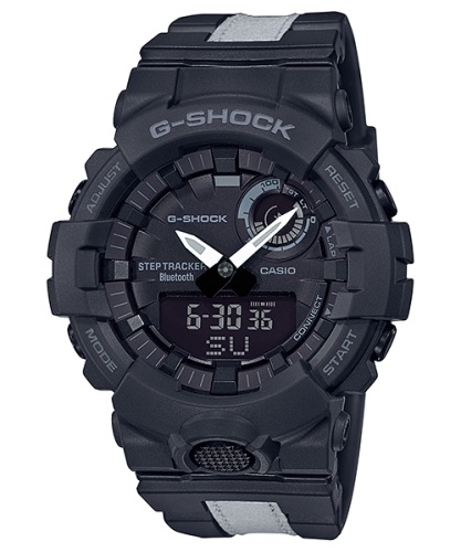 Ударопрочные аналогово-цифровые часы CASIO G-SHOCK GBA-800LU-1AER черные Step Tracker светоотражающий ремень Bluetooth.