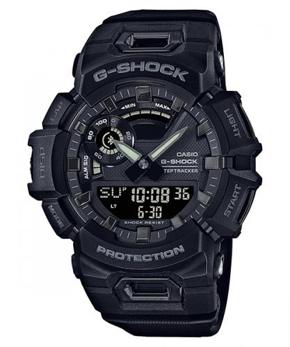 Противоударные фитнес-часы для бега CASIO G-SHOCK GBA-900-1AER черные, шагомер, Bluetooth, счетчик калорий, Life Log, Ana-Digi.