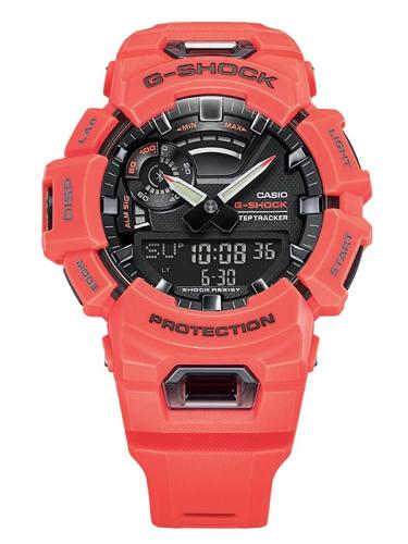 Фитнес-часы CASIO G-SHOCK GBA-900-4AER с акселерометром, счетчиком калорий и связью со смартфоном по Bluetooth.
