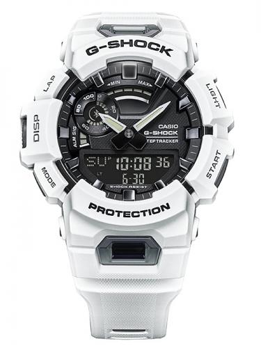 Фитнес-часы CASIO G-SHOCK GBA-900-7AER с акселерометром, счетчиком калорий и связью со смартфоном по Bluetooth.