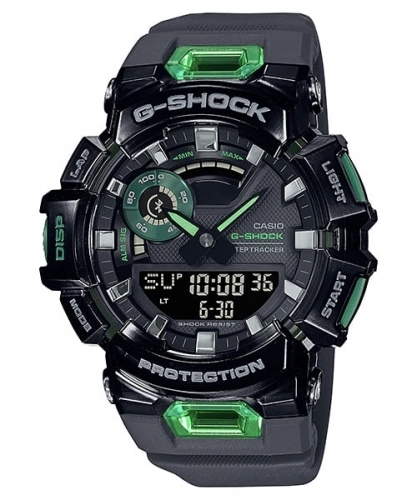 Полупрозрачные ударопрочные фитнес часы для бега CASIO G-SHOCK GBA-900SM-1A3ER G-Squad «Vital Bright» черные Step Tracker, BLE.