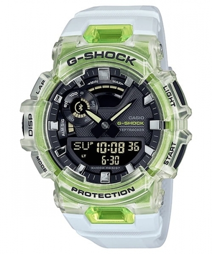 Противоударные фитнес часы для бега CASIO G-SHOCK GBA-900SM-7A9ER G-Squad «Vital Bright» Skeleton белые Bluetooth, Solar.