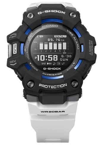 Фитнес-часы CASIO G-SHOCK GBD-100-1A7ER с акселерометром и связью со смартфоном посредством Bluetooth-соединения.