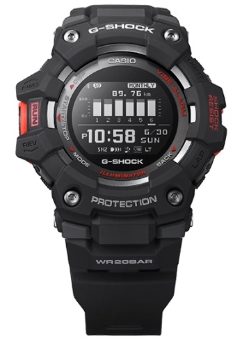 Фитнес-часы CASIO G-SHOCK GBD-100-1ER с акселерометром и связью со смартфоном посредством Bluetooth-соединения.
