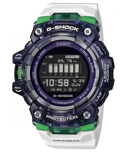 Прозрачные ударопрочные фитнес часы CASIO G-SHOCK GBD-100SM-1A7ER Black & White, Step Tracker, Bluetooth, Notifications.