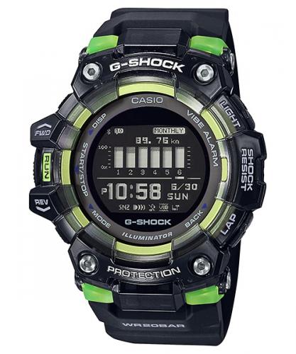 Прозрачные ударопрочные фитнес-часы CASIO G-SHOCK GBD-100SM-1ER Skeleton черные, шагомер, Bluetooth, MIP LCD, 200m.