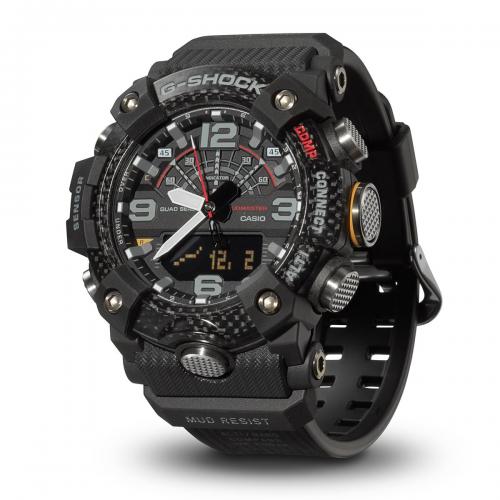Часы G-SHOCK GG-B100-1AER оборудованы функцией Bluetooth и датчиками шагомера, компаса, высоты/давления, температуры.