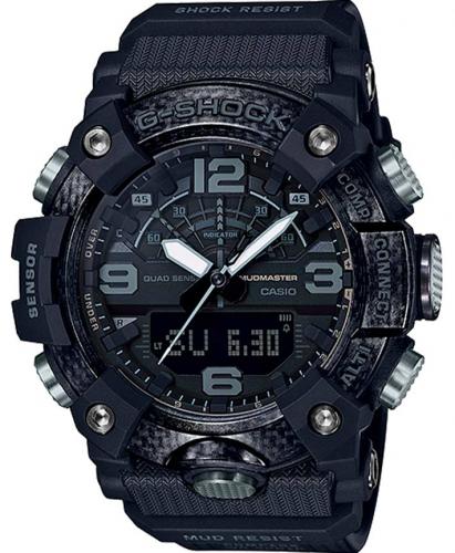 Грязезащищенные карбоновые часы CASIO G-SHOCK GG-B100-1BER Mudmaster BlackOut, Quad Sensor, Step Tracker, Bluetooth, wr200m.