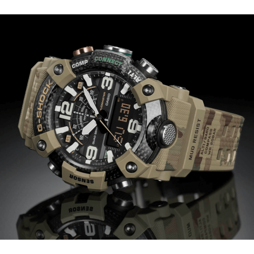 Карбоновые милитари часы GG-B100BA-1AER Mudmaster «British Army» с 4 высокоточными датчиками (Quad Sensor) и Bluetooth.