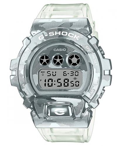 Камуфляжные электронные ударопрочные часы CASIO G-SHOCK GM-6900SCM-1ER Metal Skeleton Camouflage стальная накладка.