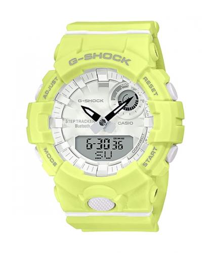 Женские ударопрочные желтые фитнес часы CASIO G-SHOCK GMA-B800-9AER (S Series) шагомер, Bluetooth, Ana-Digi wr200m.