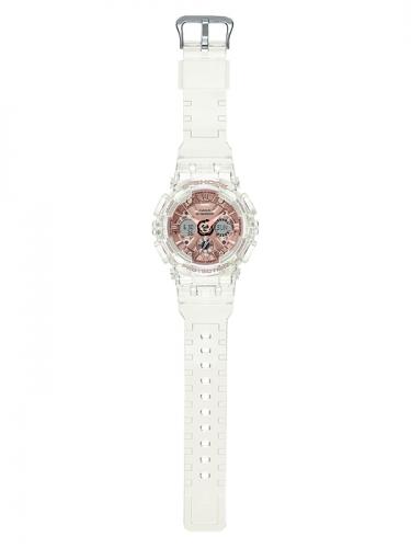Часы G-SHOCK GMA-S120SR-7AER (S Series) обладают небольшим размером корпуса и трендовой расцветкой: прозрачно-розовой.