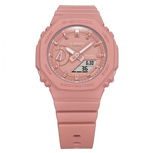 Восьмиугольный корпус часов G-SHOCK GMA-S2100-4A2ER изготовлен по технологии Carbon Core Guard из углеродного волокна.