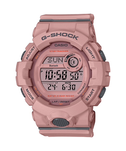 Женские ударопрочные розовые фитнес часы CASIO G-SHOCK GMD-B800SU-4ER Pastel S Series шагомер, Bluetooth, digital, wr200m.