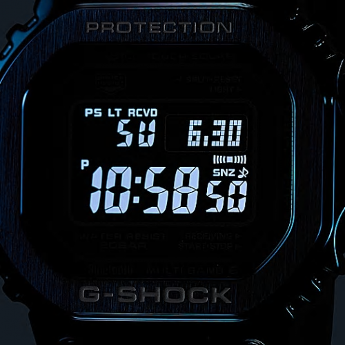 Инверсный STN дисплей часов G-SHOCK GMW-B5000G-2ER получил полностью автоматическую подсветку Super Illuminator.