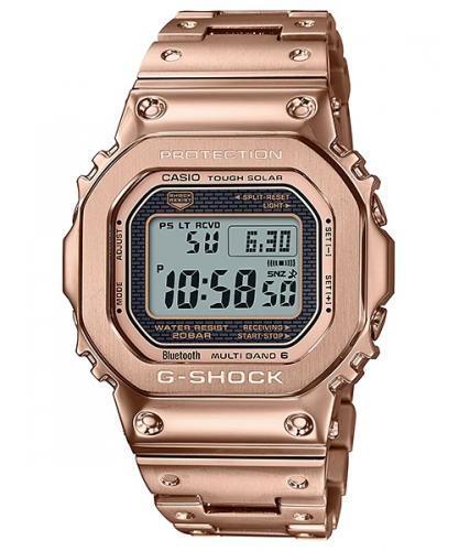 Стальные противоударные часы CASIO G-SHOCK GMW-B5000GD-4ER Rose Gold Ingot на браслете, Bluetooth, Solar, Multi Band, 200m.