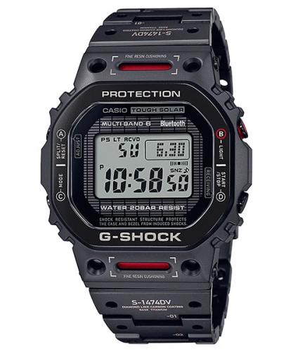 Лимитированные ударопрочные часы CASIO G-SHOCK GMW-B5000TVA-1ER Titanium Virtual Armor, Bluetooth, Solar, сапфир, wr200m.