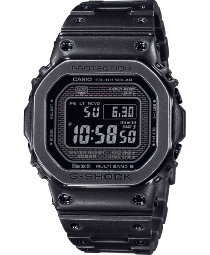 Лимитированные стальные ударопрочные часы CASIO G-SHOCK GMW-B5000V-1ER Vintage Aged IP Black, Bluetooth, Solar, 200m.