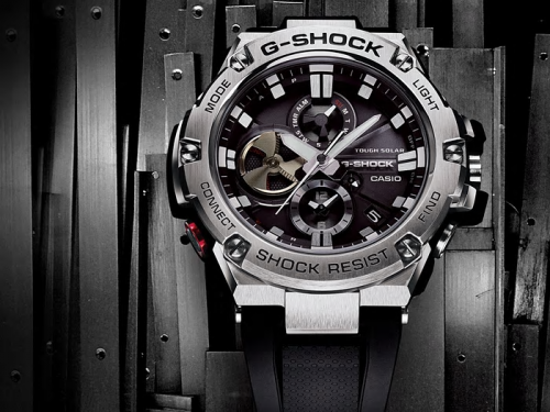 Часы CASIO G-SHOCK GST-B100-1AER имеют многослойную структуру защиты корпуса, обеспечивая повышенную ударопрочность.