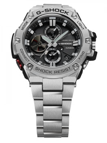 Часы CASIO G-SHOCK GST-B100D-1AER имеют многослойную структуру защиты корпуса, обеспечивая повышенную ударопрочность.