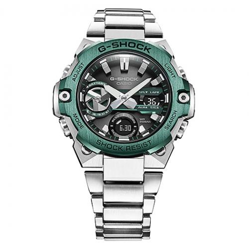 G-SHOCK GST-B400CD-1A3ER - первые часы G-STEEL со стальным зеленым безелем, покрытым ионным напылением IP Green.