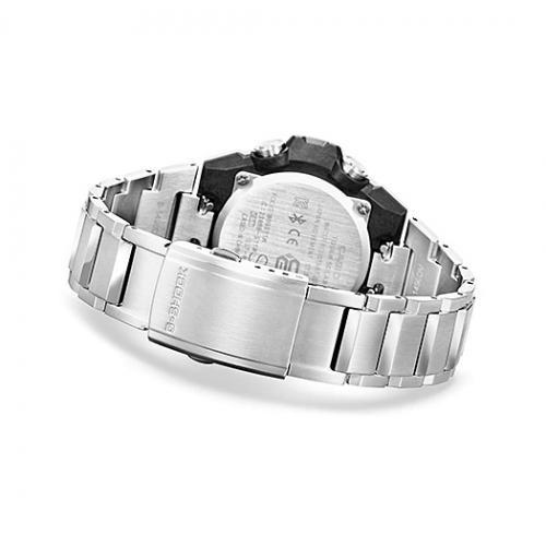 Стальной браслет часов CASIO G-SHOCK GST-B400CD-1A3ER легко заменяется благодаря встроенному ползунковому рычагу.