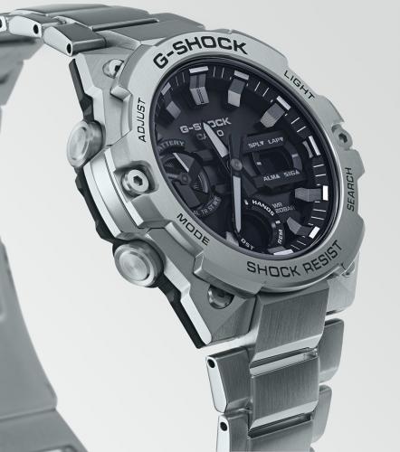 Часы CASIO G-SHOCK GST-B400D-1AER с технологией солнечного питания и индикатором уровня заряда аккумулятора.