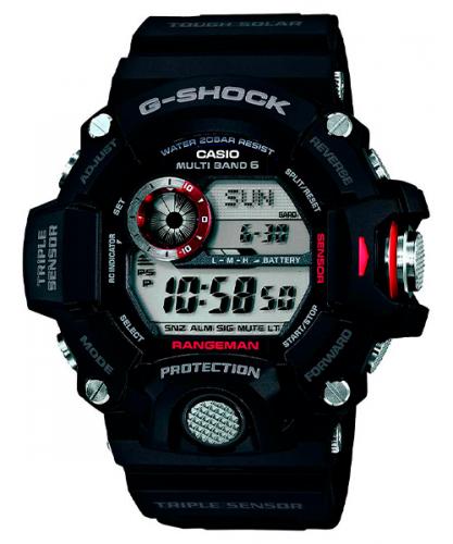 Грязеустойчивые ударопрочные часы CASIO G-SHOCK GW-9400-1ER Rangeman Black&Red Alti/Baro/Comp/Temp Solar Wave Ceptor.