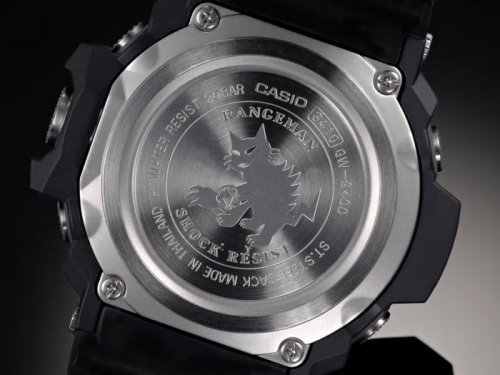 Логотип RANGEMAN, в виде кота с компасом на лапе, выгравирован на задней крышке часов CASIO G-SHOCK GW-9400-1ER.