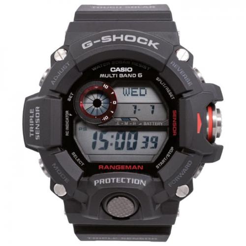 Лимитированные грязеустойчивые часы CASIO G-SHOCK GW-9400BSPP-1ER Rangeman «Pompiers de Paris» Triple Sensor, Solar 200m.