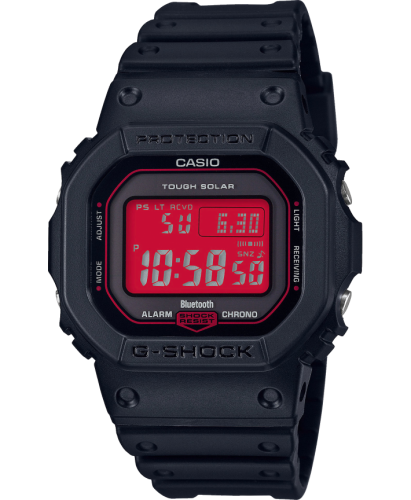 Прямоугольные ударопрочные часы CASIO G-SHOCK GW-B5600AR-1ER «Adrenaline Red» Bluetooth, Wave Ceptor, Solar, digi, wr200m.