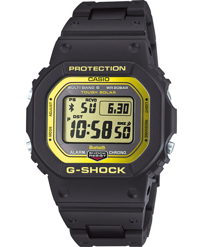 Противоударные часы CASIO G-SHOCK GW-B5600BC-1ER Gold Face композитный ремень Bluetooth, Wave Ceptor, Solar, digi, wr200m.