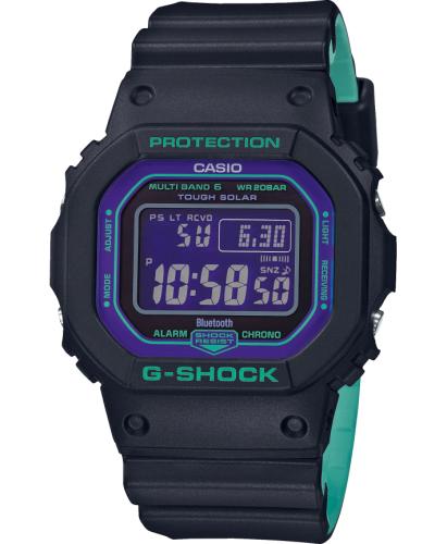 Противоударные часы CASIO G-SHOCK GW-B5600BL-1ER Joker / ’90s Color Blue&Purple, Bluetooth, Wave Ceptor, Solar, digi, wr200m.
