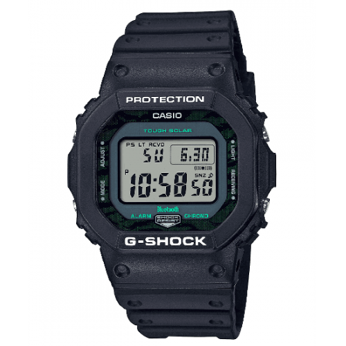 Прямоугольные ударопрочные часы CASIO G-SHOCK GW-B5600MG-1ER Midnight Green MG черно-зеленые с Bluetooth, Solar, Multi Band.