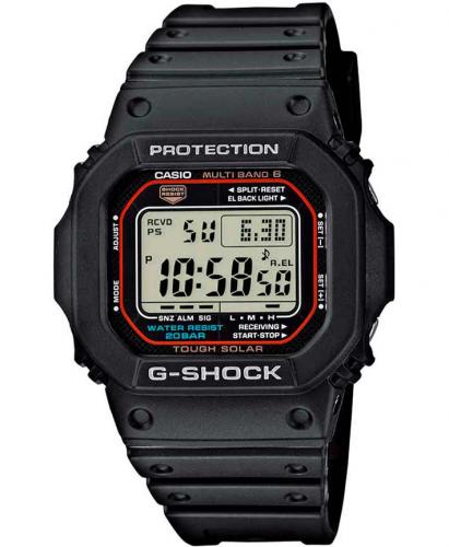 Прямоугольные электронные ударопрочные часы CASIO G-SHOCK GW-M5610-1ER черные, Tough Solar, Wave Ceptor, Auto EL, wr200m.