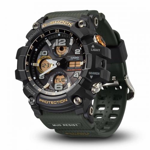 Cветодиод «черного света» Neon Illuminator часов CASIO GWG-100-1A3ER четко освещает аналоговые стрелки и метки в темноте.