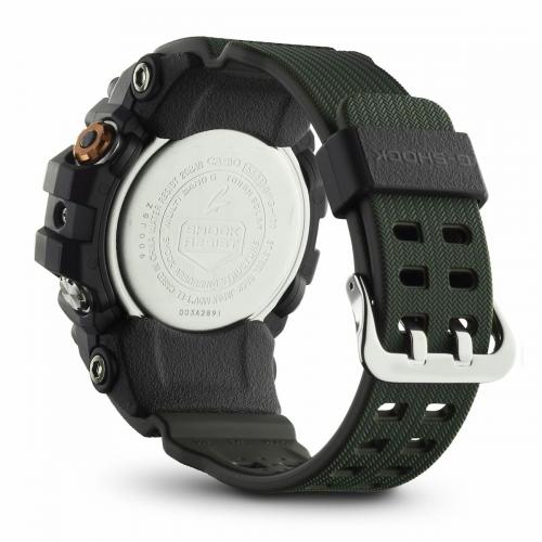Стальная застежка грязезащищенных часов G-SHOCK GWG-100-1A3ER Mudmaster с надежной двойной фиксацией.
