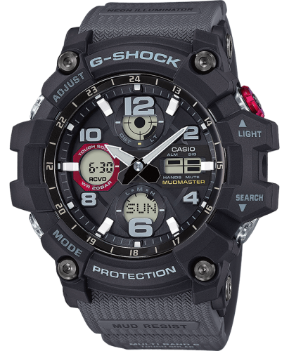 Грязезащищенные ударопрочные часы CASIO G-SHOCK GWG-100-1A8ER Mudmaster серые Solar, Multi Band, Neon Illuminator, Ana-Digi.