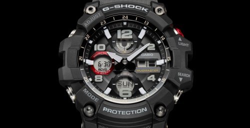 Cветодиод «черного света» Neon Illuminator часов CASIO GWG-100-1A8ER четко освещает аналоговые стрелки и метки в темноте.