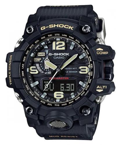 Грязеустойчивые ударопрочные часы CASIO G-SHOCK GWG-1000-1AER Mudmaster Black, Triple Sensor, Solar, сапфир Ana-Digi, wr200m.