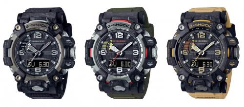 Серия часов G-SHOCK GWG-2000 Mudmaster из кованого карбона: GWG-2000-1A1ER, GWG-2000-1A3ER, GWG-2000-1A5ER.