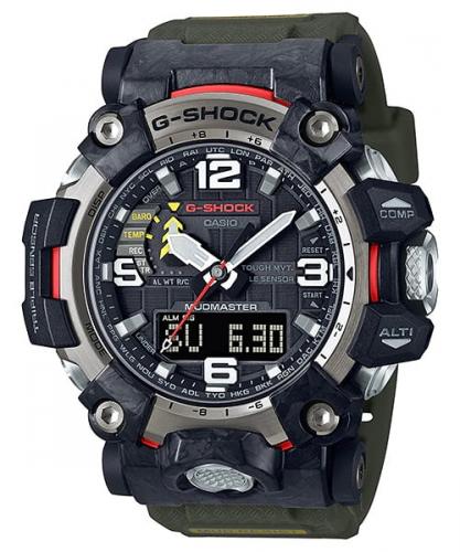 Грязеустойчивые ударопрочные часы CASIO G-SHOCK GWG-2000-1A3ER Mudmaster Military Forged Carbon, Triple Sensor, Solar, wr200m.