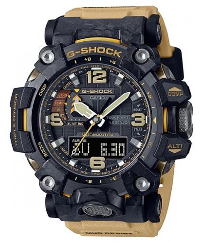 Грязеустойчивые ударопрочные часы из прессованного карбона CASIO G-SHOCK GWG-2000-1A5ER Mudmaster Sand, Triple Sensor.