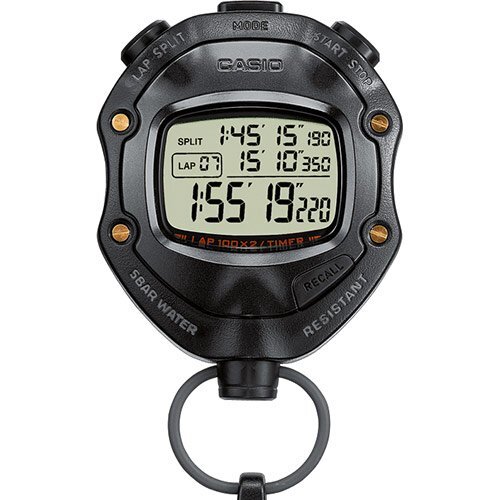 Многофункциональный таймер-секундомер CASIO SPORTS HS-80TW-1EF с памятью на 100 кругов, водонепроницаемый, электронный.