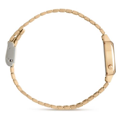 Позолоченный браслет часов CASIO VINTAGE LA670WEGD-1EF из нержавеющей стали IP gold с регулируемой застежкой.