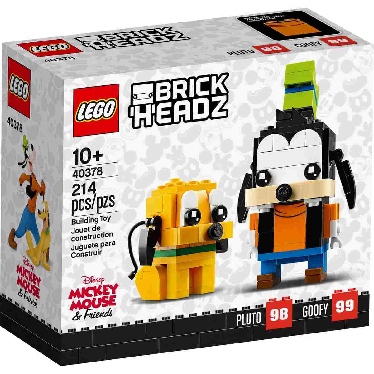 Набор LEGO® BrickHeadz™ Гуфи и Плуто (40378) включает в себя две фигурки классических персонажей Disney: Goofy & Pluto.