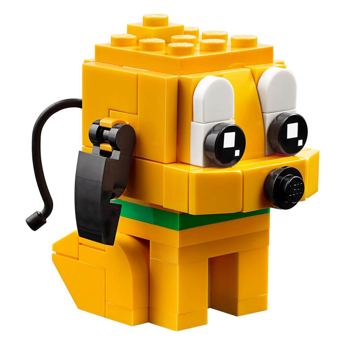 Персонаж Плуто из набора LEGO® BrickHeadz™ Disney Goofy & Pluto (40378) с зеленым ошейником и высотой 5 см.