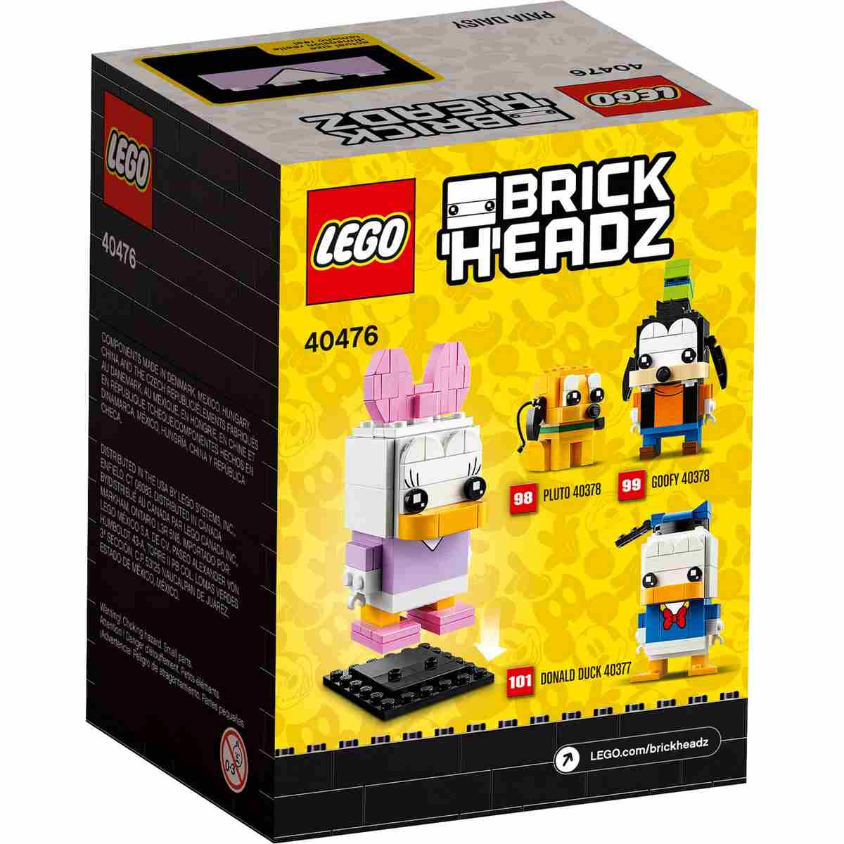 В набор LEGO 40476 входит прочная опорная пластина для удобства демонстрации отдельно или в группе с другими моделями BrickHeadz.