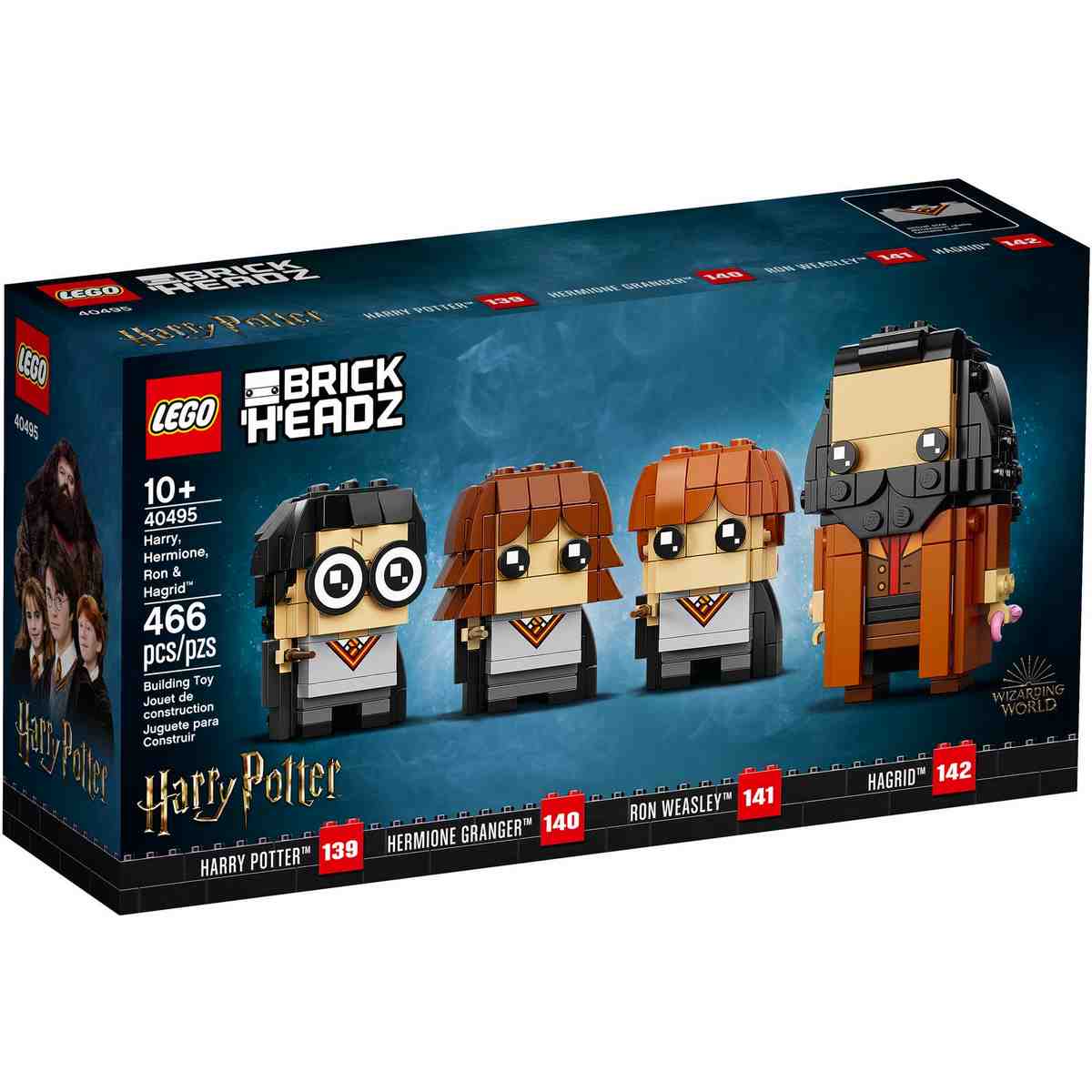 Набор LEGO® BrickHeadz™ Гарри, Гермиона, Рон и Хагрид (40495) воссоздает четверку самых знаменитых персонажей из фильмов про Гарри Поттера.