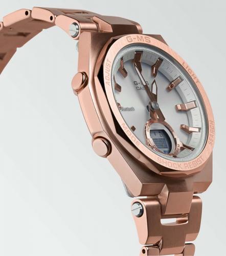 Корпус тонких женских фэшн часов MS-G MSG-B100DG-4AER Rose Gold с обновленным восьмиугольным Octagon безелем.